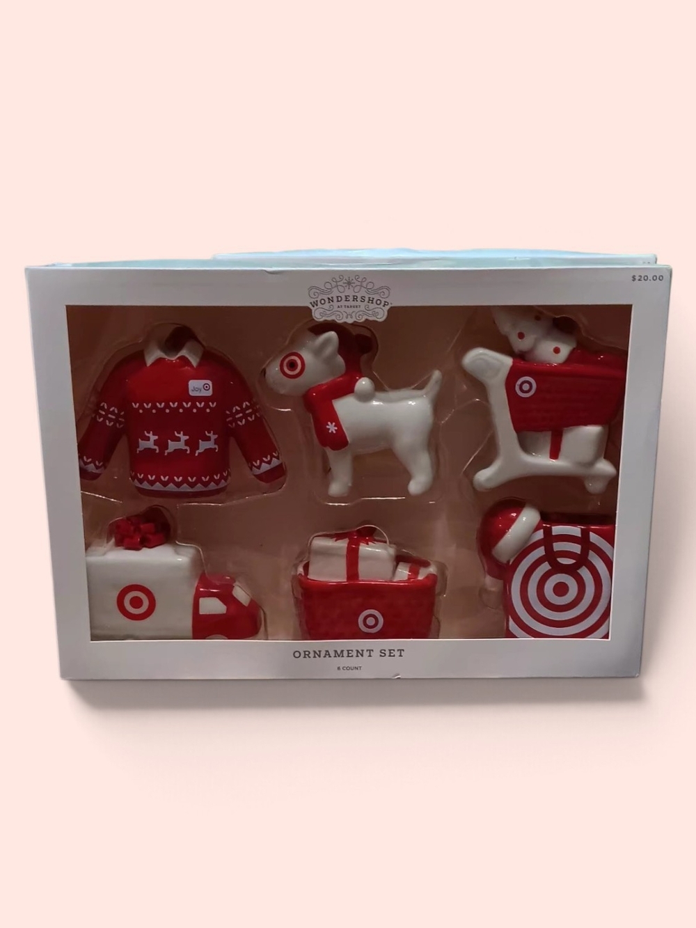 Wondershop Red and White Kids Holiday Ornament Set
